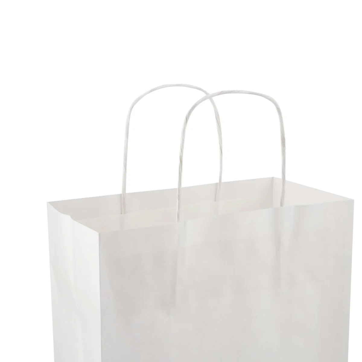 250 Pieces Paper Bag White Twist Handle 34x18x33.5 Cm - Image 3