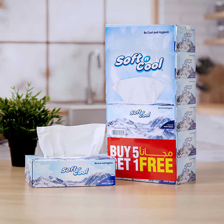 5+1 Boxes Soft n Cool Facial Tissue 150 Sheets x 2 Ply - Image 3