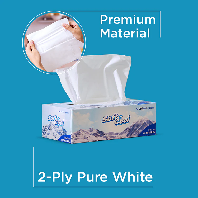 5+1 Boxes Soft n Cool Facial Tissue 150 Sheets x 2 Ply - Image 4