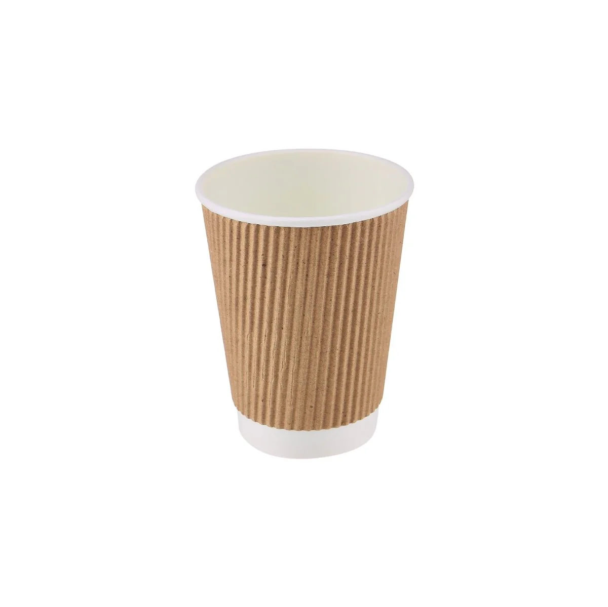 500 Pieces 12 Oz Kraft Ripple Paper Cups - Image 3