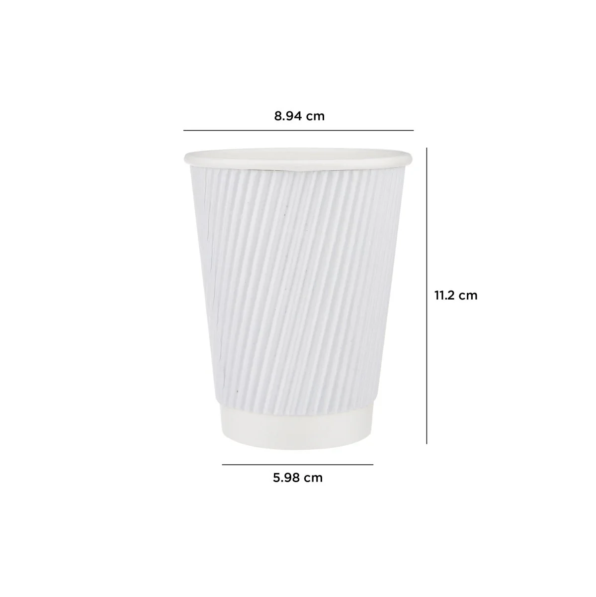 500 Pieces 12 Oz White Ripple Paper Cups - Image 3