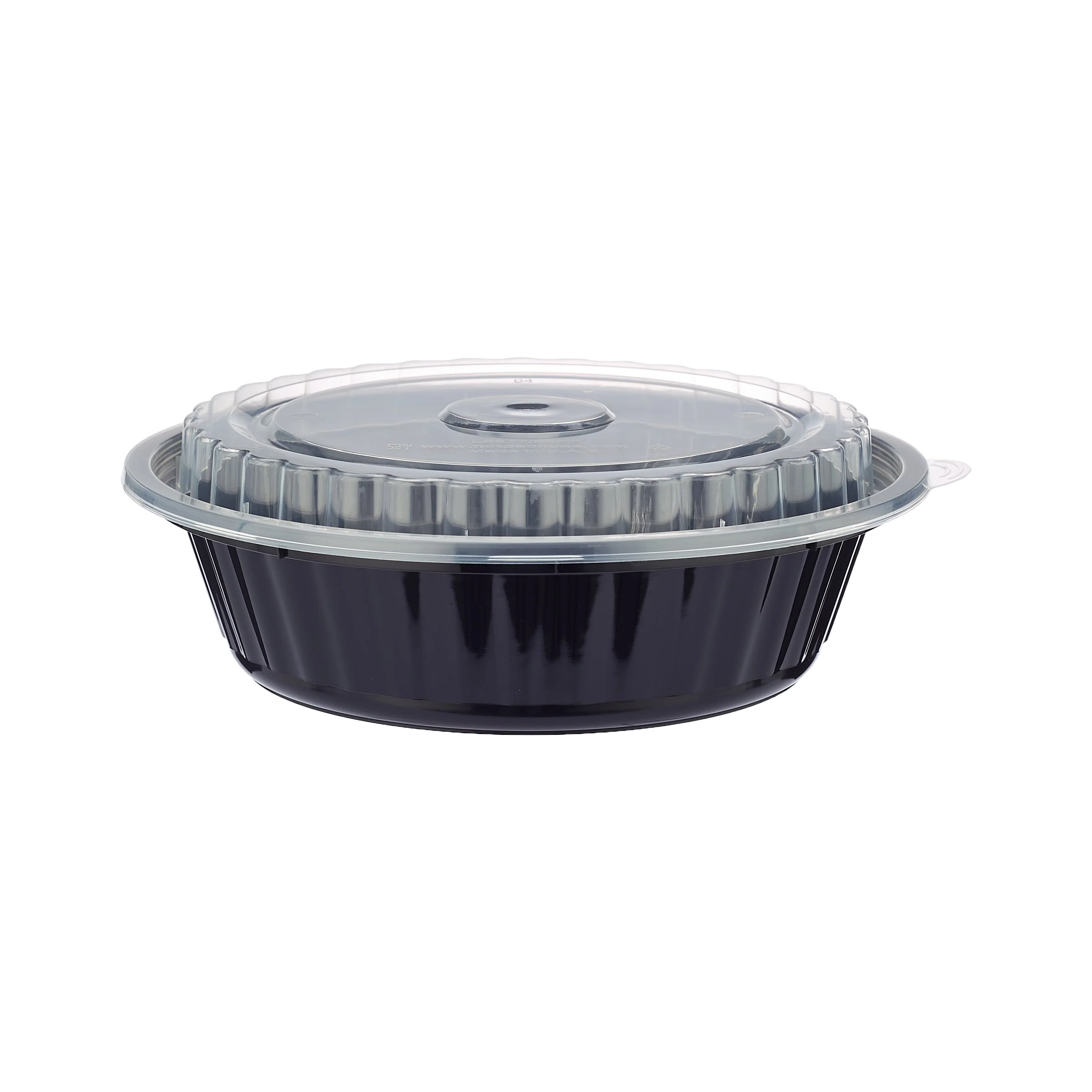 Black Base Round Ribbed Container with Lids 5  Pieces - Image 4