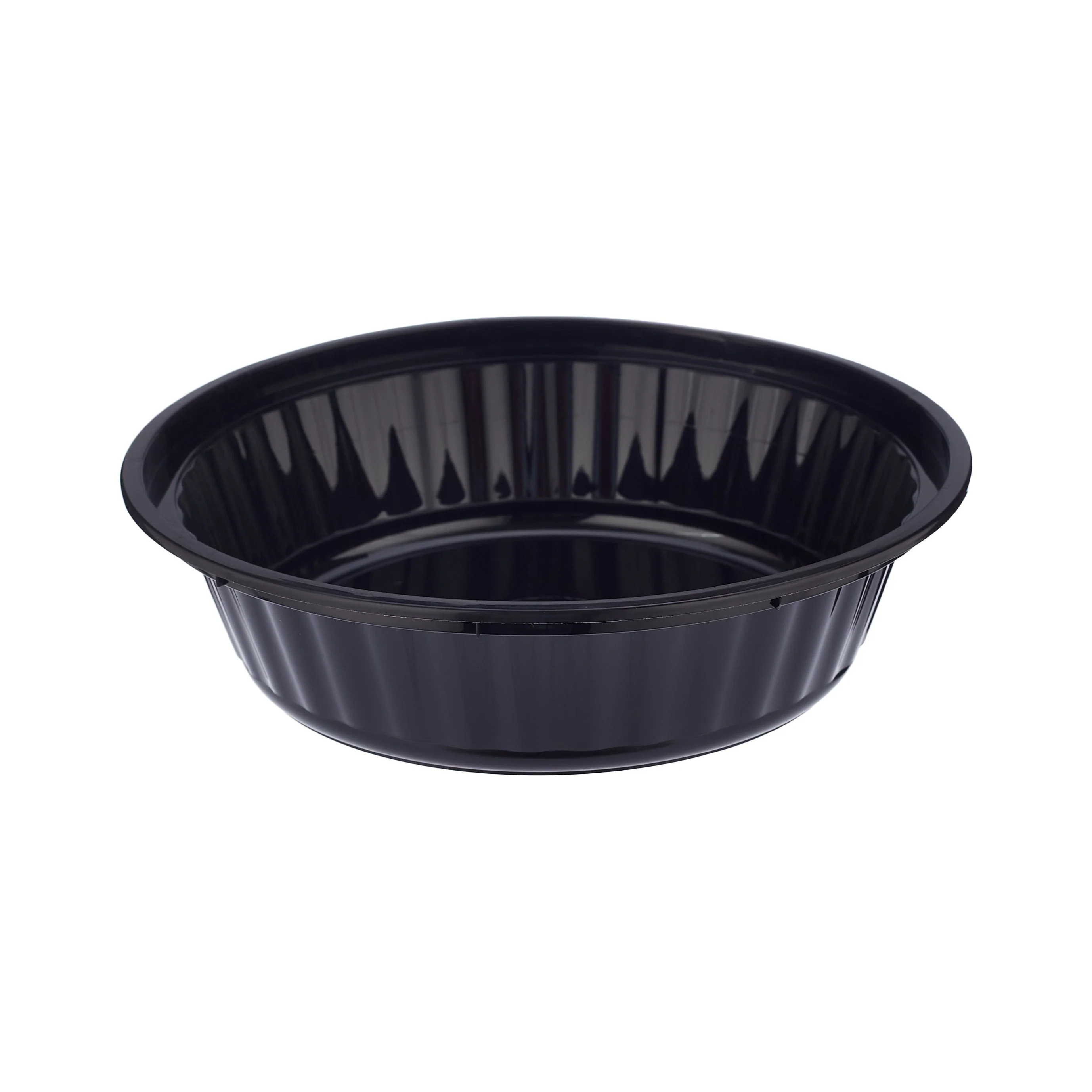Black Base Round Ribbed Container with Lids 5  Pieces - Image 5