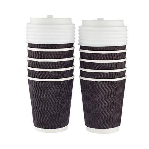 8 Oz Zig Zag Ripple Paper Cup With Lid 10 Pieces - Image 6